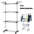 Photo 1 of  Clothes Drying Rack, 4-Tier Space-Saving Foldable Laundry Drying Rack, Stainless Steel Garment Clothes Dryer Indoor or Outdoor Standing Clothing Rack with Wheels