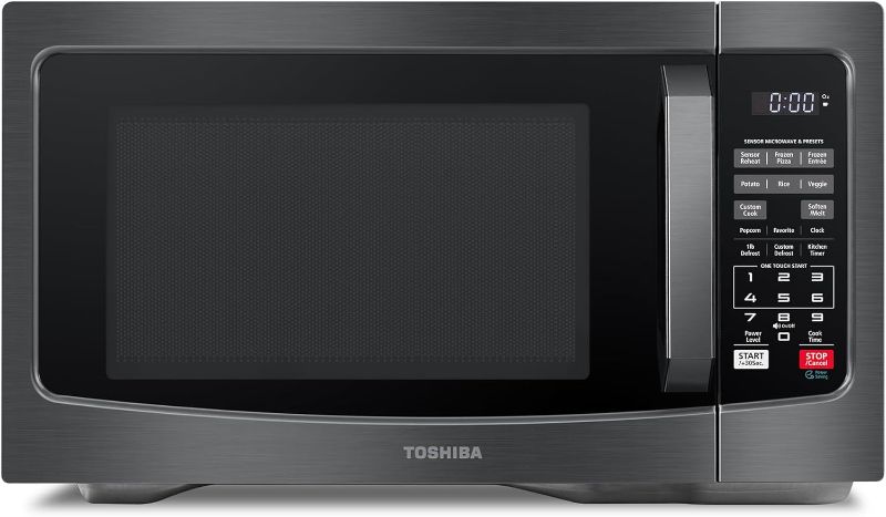 Photo 1 of ***PARTS ONLY**
TOSHIBA EM131A5C-BS Countertop Microwave Ovens 1.2 Cu Ft, 12.4" Removable Turntable Smart Humidity Sensor 12 Auto Menus Mute Function ECO Mode Easy Clean Interior Black Color 1000W