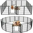 Photo 1 of  Rollick Dog Playpen for Courtyard, RV Camping, 32'' 16 Panels for Medium Dogs, Black