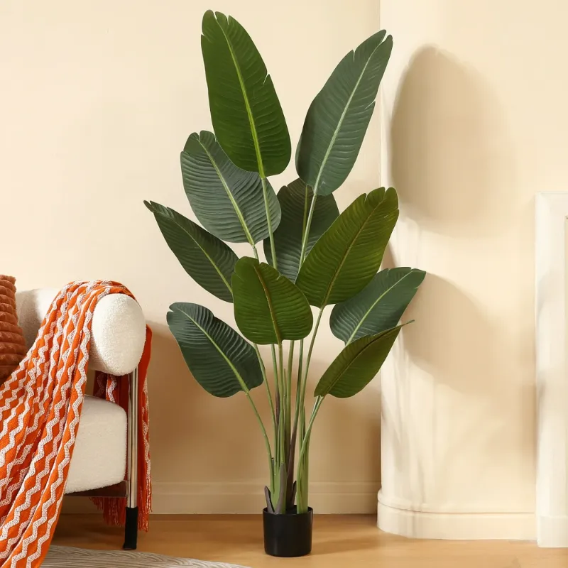Photo 1 of  Feet Artificial Bird of Paradise Plant Fake Tropical Palm Tree for Indoor Outdoor, Perfect Faux Plants for Home Garden Office Store Decoration