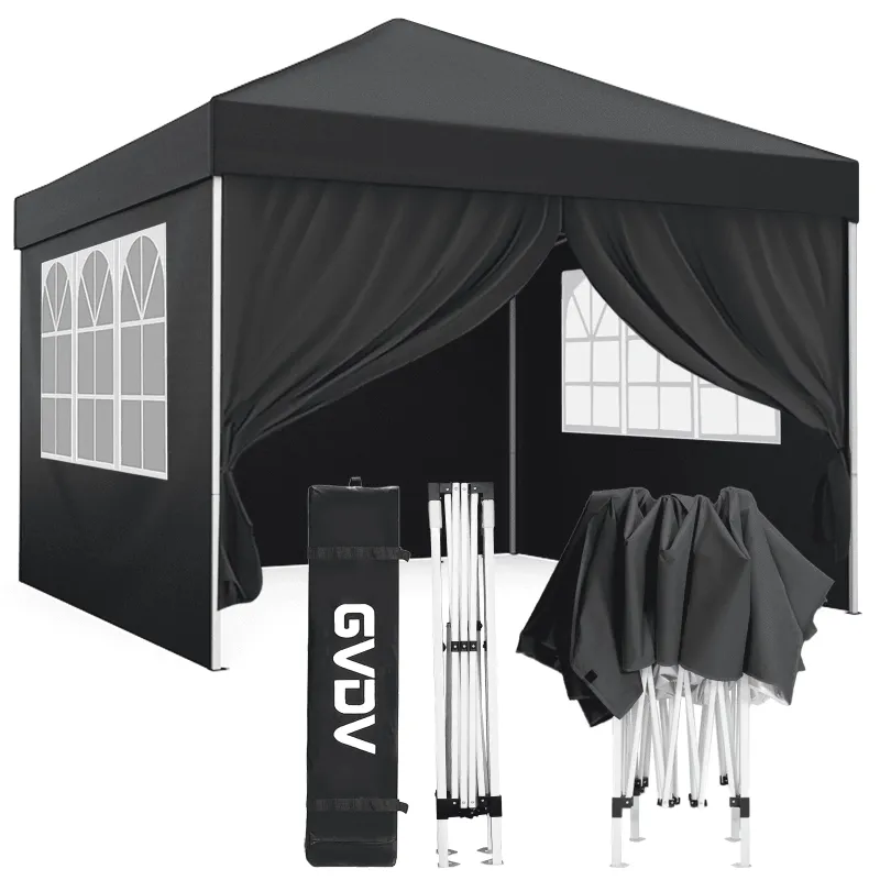 Photo 1 of 10'x10' Pop Up Canopy tent with Sidewalls, GVDV Portable Instant Canopy, Outdoor Canopy Event Tent, Waterproo, White