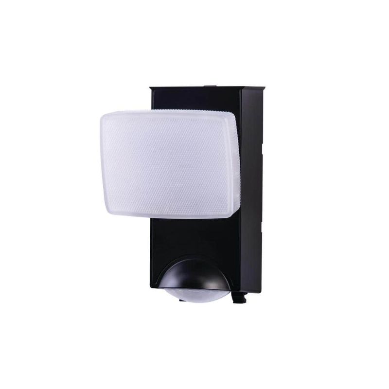 Photo 1 of 180 Black Motion Sensor Battery Powered Outdoor 1-Head Dusk to Dawn LED Security Flood Light 500 Lumens

