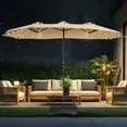Photo 1 of 15ft Patio Umbrella with Light and Base Included, Double Sided Outdoor Large Rectangular Patio Umbrella with Crank Handle, for Lawn Garden,Home,Outdoor Activities
