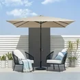 Photo 1 of ***SIMILAR****JUSTLET 8 x 10 ft Outdoor Rectangular Patio Market Umbrella, Beige
