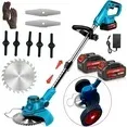 Photo 1 of ****MISSING PARTS****Susuzi 21V Electric Cordless Grass String Trimmer Lawn Edger Weed Wacker Cutter with Wheels