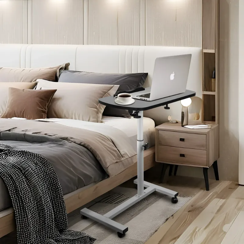 Photo 1 of ***missing hardware damaged wheel*** FANCYBANT Overbed Table 23.6-37.4" Height Adjustable Laptop Desk,Rotatable Tilting Desktop Rolling Mobile Desk with Lockable Wheels for Home, Office, Hospital
