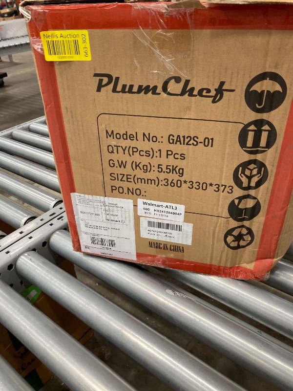 Photo 1 of ***GLASS DOOR NOT ATTACHED/PARTS ONLY**PlumChef 13 Quart 4 Slices Air Fryer Convection Toaster Oven with Reference Menus, 1500W, Multifunction Oven with Roast, Bake, Grill, Broil, Toast