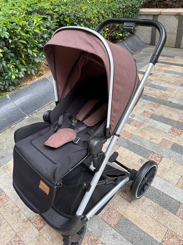 Photo 1 of 2in1 Baby Stroller,High Land-Scape Portable Foldable Standard Pram with Bassinet Model,Oversized Wheels Luxury Travel Baby Carriage Suit Toddler, Infant (Brown)