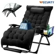 Photo 1 of  Oversize Zero Gravity Chair - 500lb Capacity, 33-Inch Wide Padded Seat, Folding Travel Recliner for Outdoor / Indoor Use - Patio, Lawn, Black, Portable and Heavy Duty