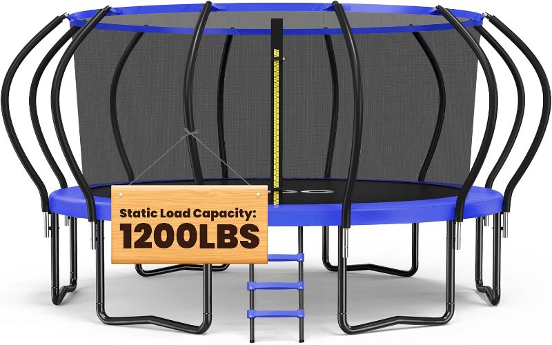 Photo 1 of  Weight Capacity Trampoline 16 15 14 12 10 8FT Outdoor Yard Trampolines for Kids Adults Outdoor Yard Trampolines for Kids Adults