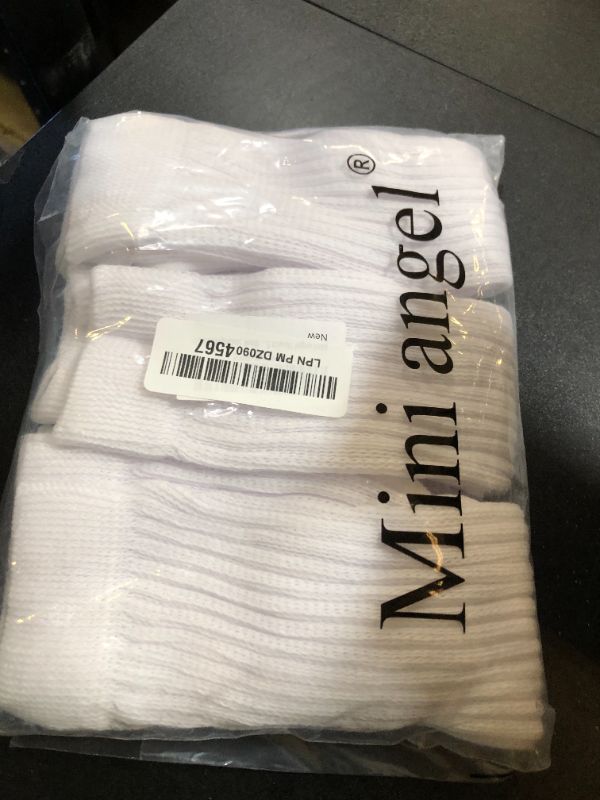 Photo 1 of Mini Angel Slouch Socks for Girls - 3 Pairs White Scrunch Knee High Socks, 8-11 Years, Soft Warm Stacked Boot Socks (White, M)
