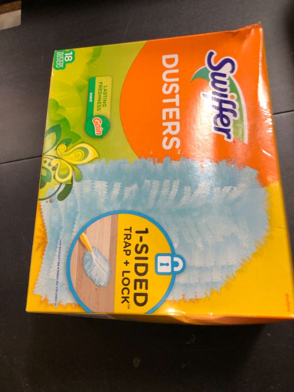 Photo 1 of Swiffer Dusters Refill for Cleaning, Made by SWIFFER, Feather & Microfiber Duster Disposable Alternative, for Dusting Furniture, Blinds, Ceiling Fans, Helps Remove Allergens, Gain Scent, 18 Count