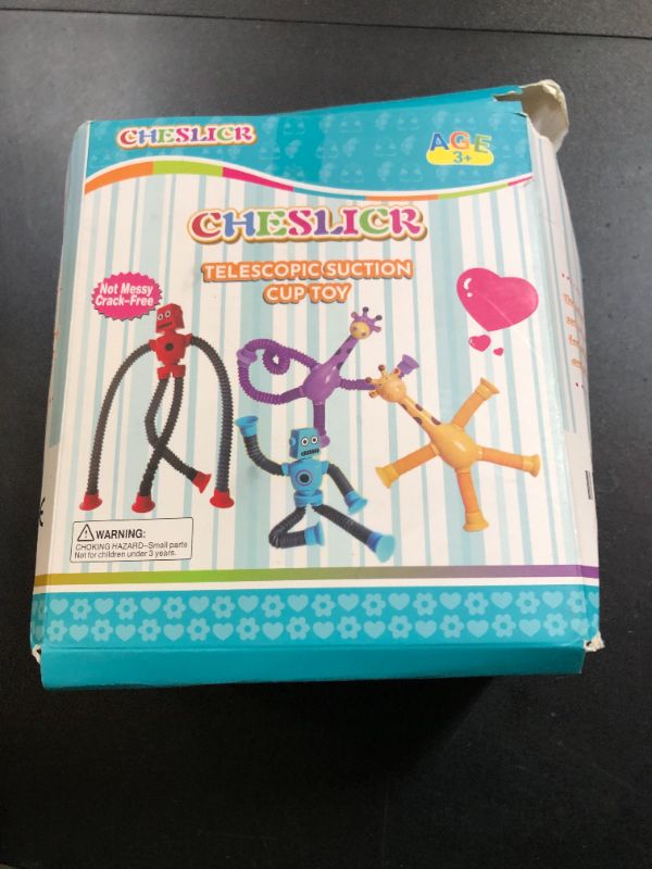 Photo 1 of CHESLICR Autism Sensory Toys for Kid Boys Year Old Ages 4 5 6 7 8 9 10(8PCS), Suction Robot Toy Pop Tube Fidget Toys Autistic Travel Toys Valentine's Day Gift Easter Basket Stocking Stuffer for Kids