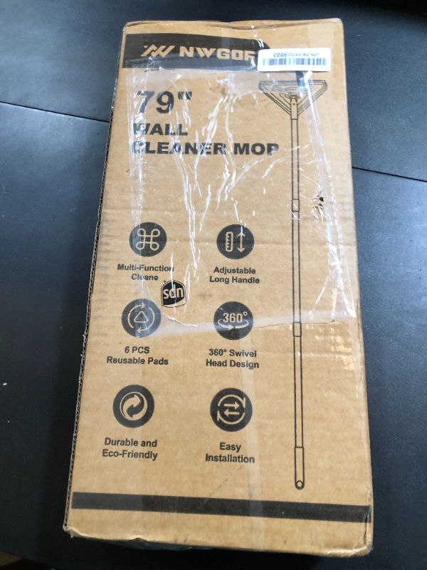 Photo 1 of NWGOF Wall Cleaner Mop with 79 Inches Long Handle, 360° Wall Washer Cleaner Tool for Walls/Ceiling Fans/Dust/Baseboard/Floors Clean, Ceiling Cleaner Tool Duster with Squeegee 6 Replacement Pads