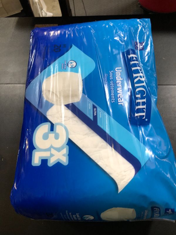 Photo 1 of FitRight Adult Incontinence Underwear, Heavy Absorbency, 3X-Large, 75"-94" Waist (20 Count)