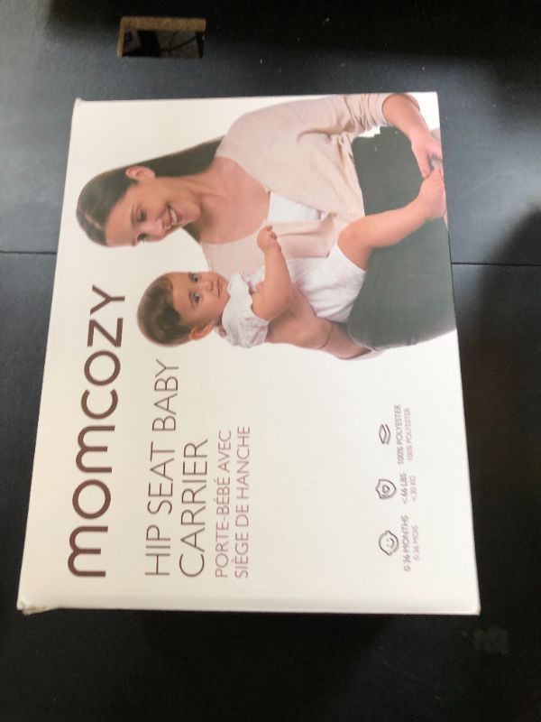 Photo 1 of Momcozy Hip Seat Baby Carrier - Adjustable Waistband with Original 3D Belly Protector, Ergonomic Carrier with Various Pockets for Newborns & Toddlers up to 45lbs (Black, Medium)
