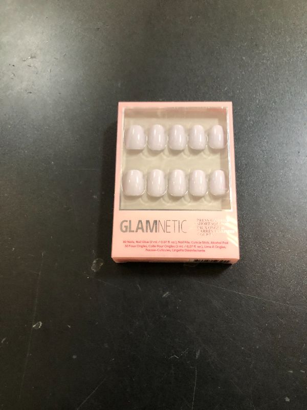 Photo 1 of Glamnetic Press On Nails - Lilac Gray | Opaque Pale Light Lilac Gray Short Squoval False Nails, Reusable Stick On Fake Nails with Glue | Salon Quality | 15 Sizes - 30 Nail Kit