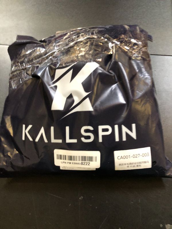 Photo 1 of Kallspin Men’s Thick Wool Blend Sleeveless Cardigans Full Zip Up Knitted Sweater Vest Casual Outerwear(Black, XL)