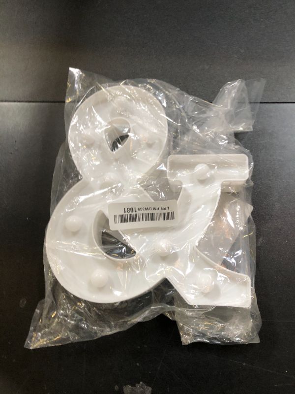 Photo 1 of TRONSBOO LED Marquee Sign Light Up Letters, Alphabet Light Up Letters Sign, Battery Powered LED Letter Lights for Night Light, Wedding, Birthday, Party, Christmas or Home Decor (Symbol &)