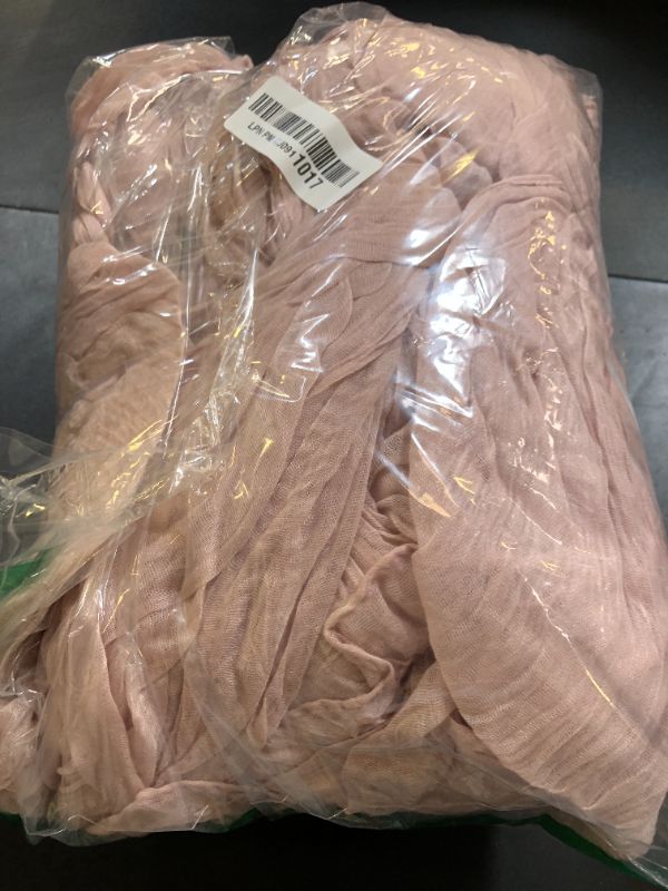 Photo 1 of DeZerlor Pink Cheesecloth Table Runner 6 Pack Mothers Day Table Runner Pink Spring Boho Sheer Cheese Cloth Summer Table Decorations Gauze 120 Inches for Wedding Bridal Girl Baby Shower Sweet 16 Party