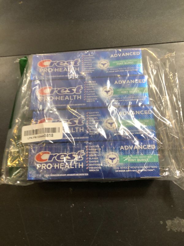 Photo 1 of Crest Pro-Health Advanced Antibacterial Protection Toothpaste - Pack of 4, 5 Oz Tubes