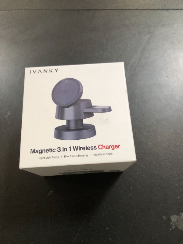 Photo 1 of iVANKY for iPhone 16 Pro Max 4 in 1 Wireless Charging Station with Mushroom Light for MagSafe Magnetic Charger, 22.5 W Travel Stand, 3 in 1 Fast Charge Multiple Devices, Apple iWatch Ultra, Airpods