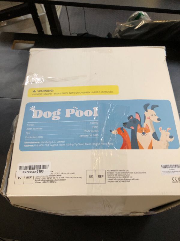 Photo 1 of Peteast Foldable Dog Kiddie Pool with Stable Side Support, Hard Plastic Shell Portable Dog Pool, Collapsible Swimming Pools for Pet and Kids, 71 in