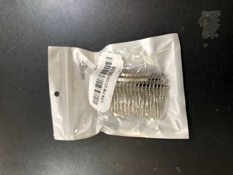 Photo 1 of 5 Pieces Hair Combs for Women Accessories Metal Bridal Hair Comb 20 Teeth Wedding Veil Comb Decorative for Women Fine Hair(White K)
