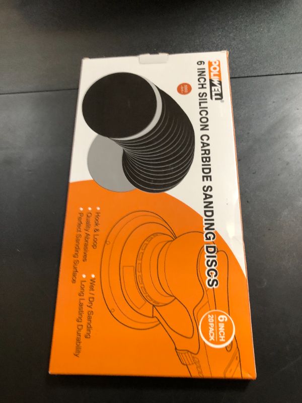 Photo 1 of 6 Inch (150mm) 5000 Grit High Performance Waterproof Hook & Loop Sanding Discs Heavy Duty Silicon Carbide Round Flocking Sandpaper for Wet/Dry Sanding Grinder Polishing Accessories, 20-Pack