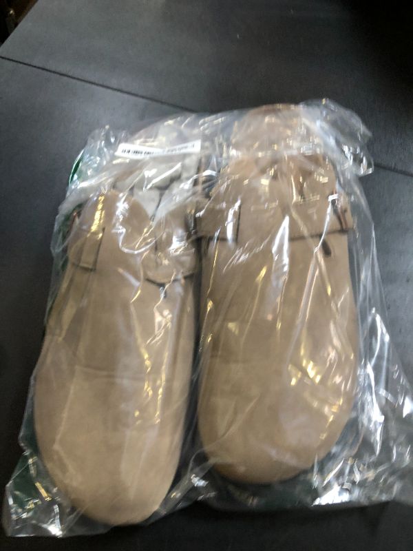 Photo 1 of BULLIANT Women Clogs-Comfortable Mules Slippers Sandals Nurse Shoes Unisex for Men-Cushioned Footed Flannel-Lined Upper(Taupe-15 Women/13 Men)