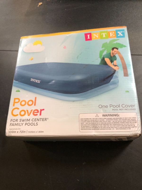 Photo 1 of Intex Rectangular Pool Cover for 103 in. x 69 in. or 120 in. x 72 in. Pools