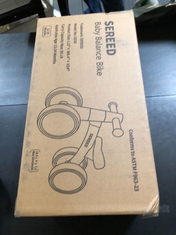 Photo 1 of SEREED Baby Balance Bike for 1-2 Year Olds - 4 Wheels, First Bike for Toddlers, Birthday Gift (Green)