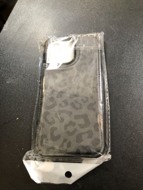 Photo 1 of ????TopPerfekt Flip Leather Wallet Case Card Holder Compatible with iPhone 14 Pro Max 6.7" Women and Girls with Card Holder Kickstand Double Magnetic Clasp Pattern Black Leopard