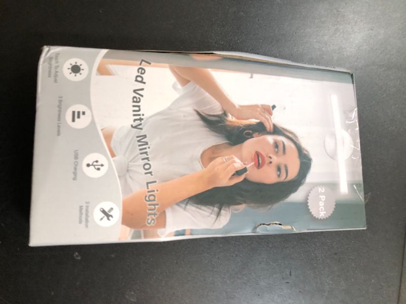 Photo 1 of Benature LED Mirror Lights Portable Rechargeable Vanity Light 3 Brightness Touch Control Makeup Light for Bathroom Dressing Room 2 Packs