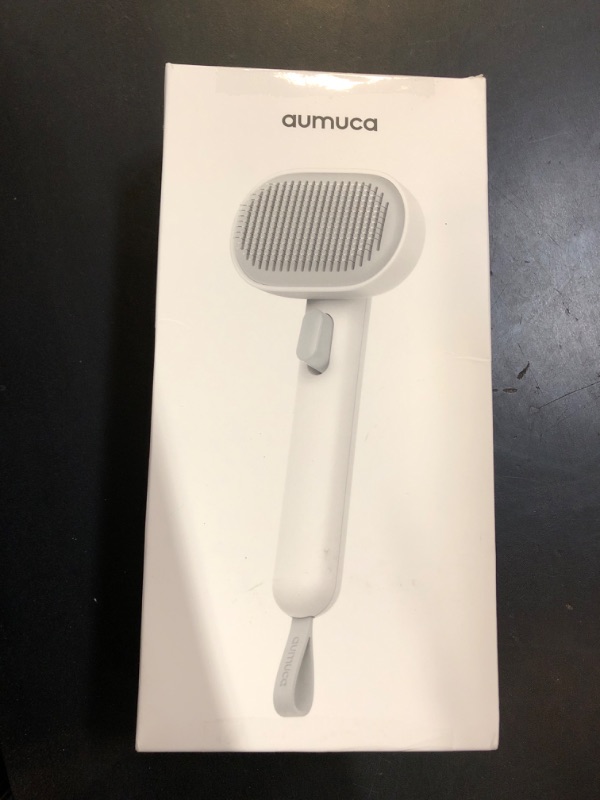 Photo 1 of aumuca Cat Brush for Shedding, Cat Brushes for Indoor Cats, Cat Brush for Long or Short Haired Cats, Cat Hair Brush Cat Grooming Deshedding Brush for Dog Kitten Horse Massage Removes Loose Fur, White