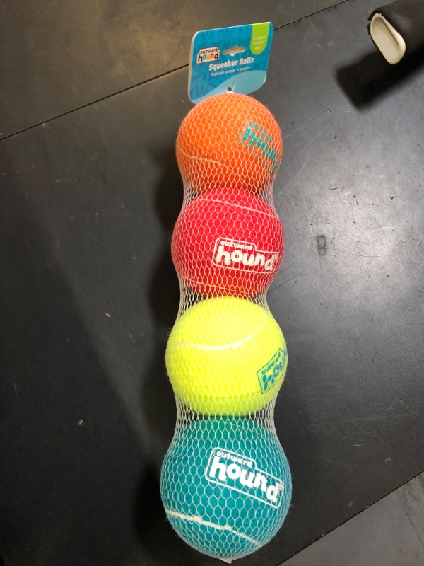 Photo 1 of Outward Hound Squeaker Ballz Fetch Dog Toy, Large, 4-Pack for All Breed Sizes