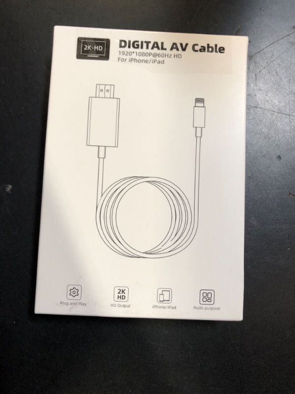 Photo 1 of Light-ening to HDMI Cable iPhone to HDMI Adapter for TV 1080P Full HD Display Sync Screen Connector for iPhone 14 13 12 11 X iPad to HDTV Monitor Projector Digital AV Converter