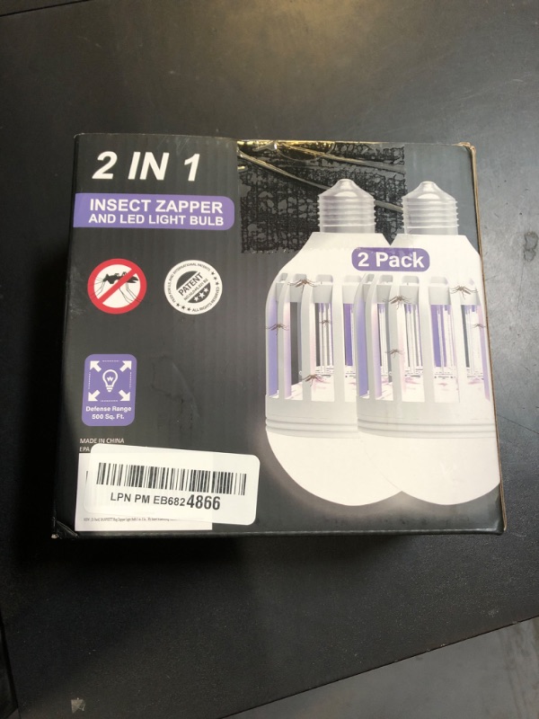 Photo 1 of [2-Pack] BANPESTT Bug Zapper Light Bulb 2-in-1 Indoor Mosquito Zapper Gnat Trap- Electric Fly Insect Killer&Bug Catcher for Home Backyard Patio