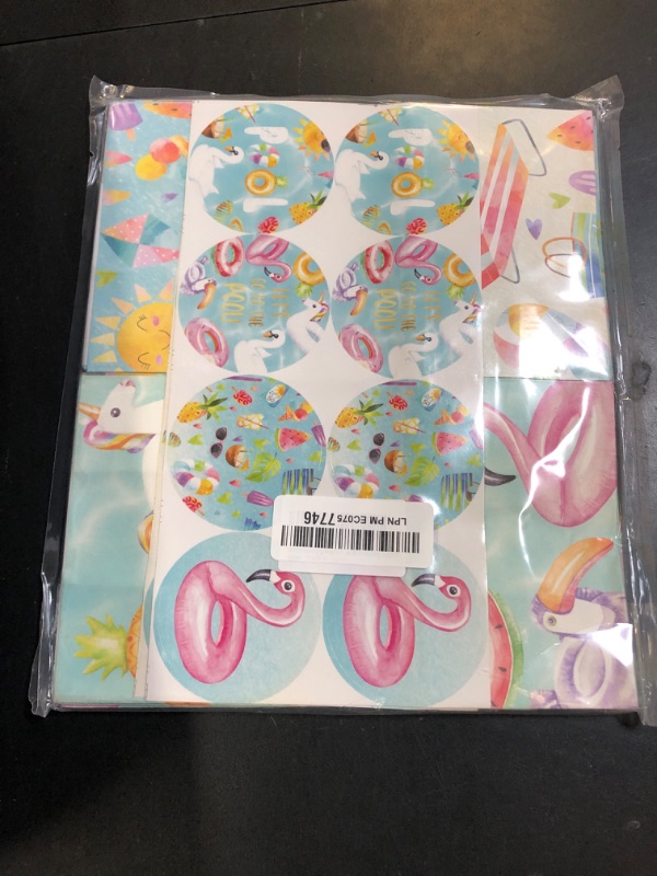 Photo 1 of 24 PCS Swimming Pool Party Favor Bags With Stickers - Candy and Goodie Gift Treat Bags for Pool Themed Birthday Party Supplies
