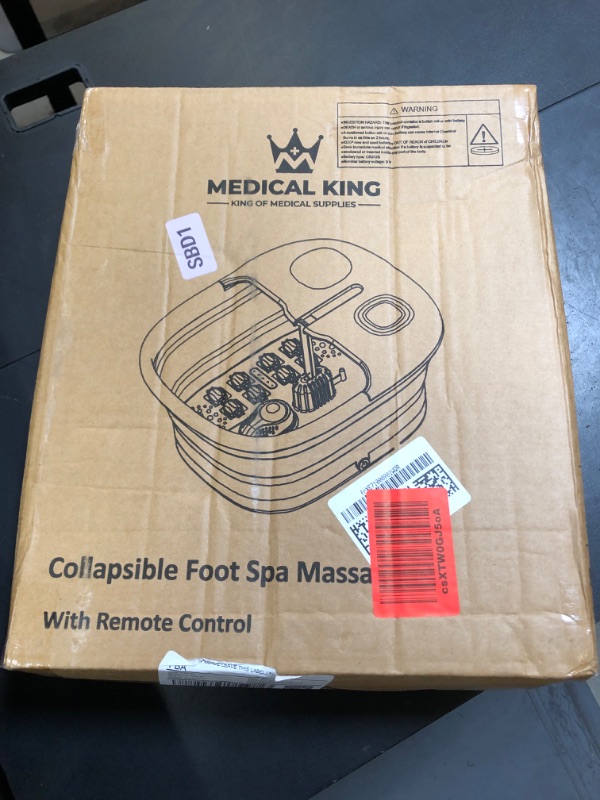 Photo 1 of Medical king Foot Spa with Heat and Massage and Jets Includes A Remote Control A Pumice Stone Collapsible Massager with Bubbles and Vibration