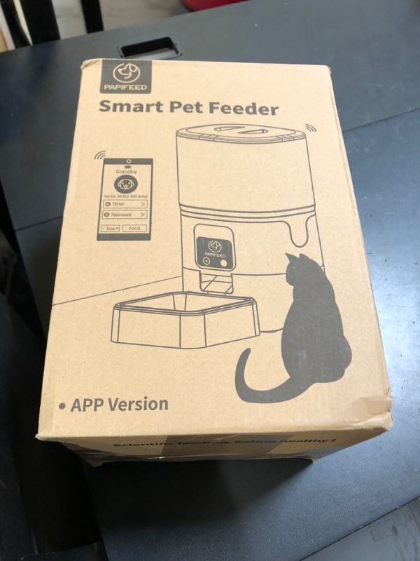 Photo 1 of PAPIFEED Smart Automatic Cat Feeders: WiFi Pet Feeder with APP Control for Remote Feeding, Detachable for Easy Clean, Automatic Cat Food Dispenser with Alexa,1-30 Meals Per Day for Dog (6L/25Cup)