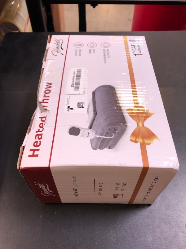Photo 1 of Homemate Heated Blanket Electric Throw - 50"x60" Heating Blanket Throw 1/2/4/6/8 Hours Auto-Off 10 Heat Level Over-Heat Protection Flannel Sherpa Electric ETL Certification