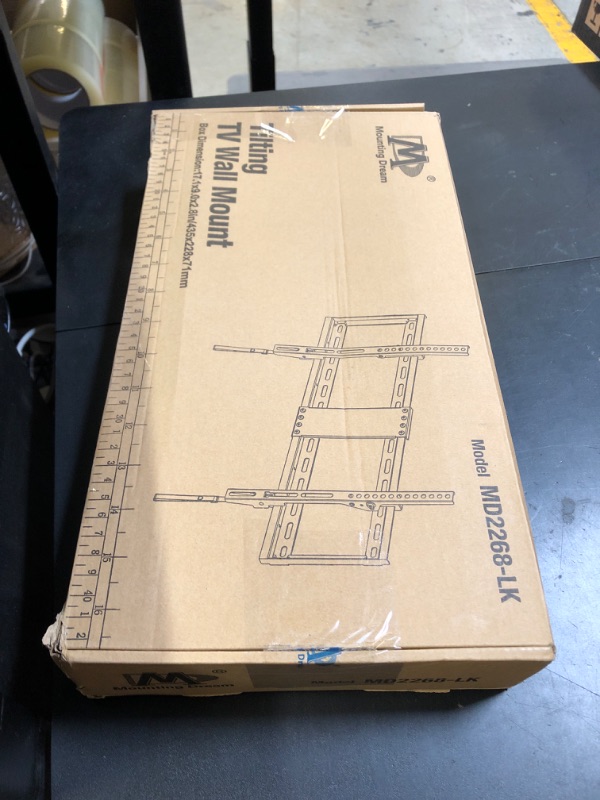 Photo 1 of Mounting Dream UL Listed TV Mount for Most 37-75 Inch TV, Universal Tilt TV Wall Mount Fit 16", 18", 24" Stud with Loading Capacity 132lbs, Max Vesa 600 x 400mm, Low Profile Flat Wall Mount Bracket