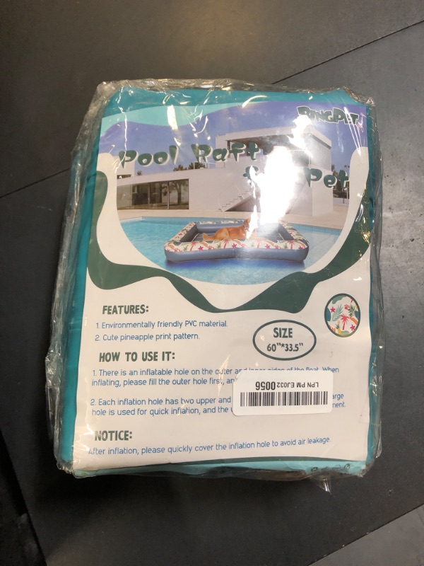 Photo 1 of BINGPET Inflatable Dog Floating Raft for Summer Pool, Durable and Foldable Pet Pool Rafts & Inflatable Ride-ons, with Cute Footprint and Bone Patterns, Hold Up to 100 pounds (Hawaii)
