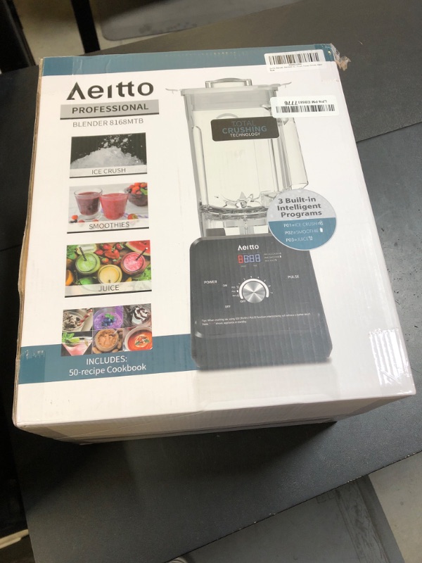 Photo 1 of Aeitto Blender, Blenders for Kitchen with 1500-Watt Motor, 68 Oz Large Capacity, Countertop Professional Blenders for Ice Crush, Frozen Drinks, Black