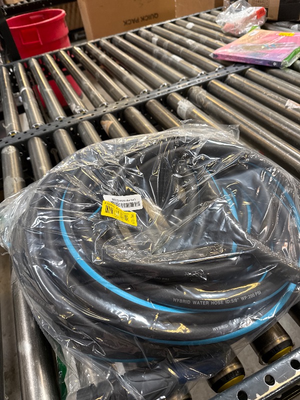 Photo 1 of GREENER Heavy Duty Garden Hose 50ft, 5/8" Flexible Hybrid Rubber Hose, Kink-resistant Water Hose with Leakproof Grip, 3/4in Solid Fittings and Functional Nozzle, For Outdoor Garden Lawn,Blue