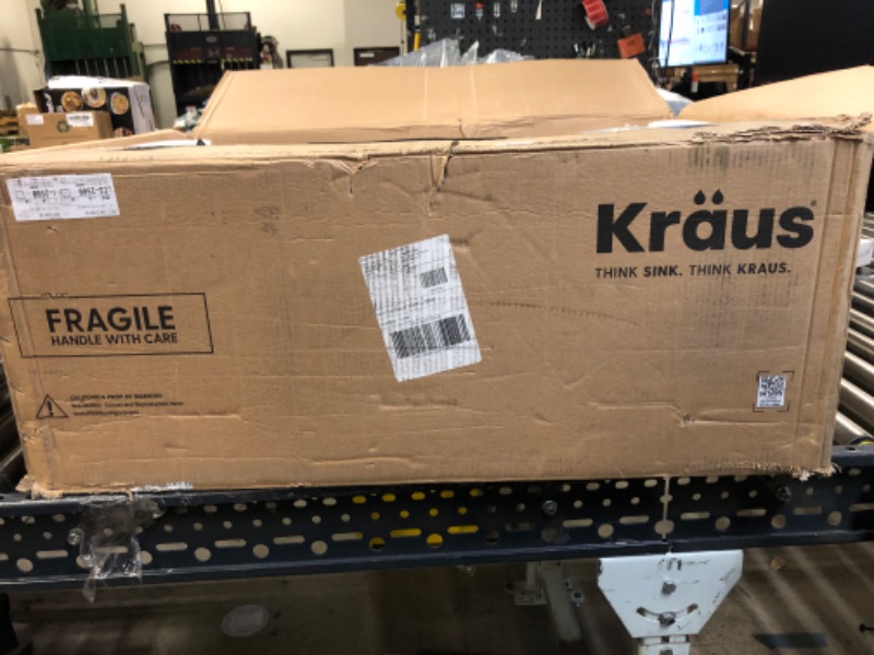 Photo 1 of KRAUS Bellucci 33” Workstation Drop In Retrofit Farmhouse Single Bowl Granite Kitchen Sink in Black with Accessories