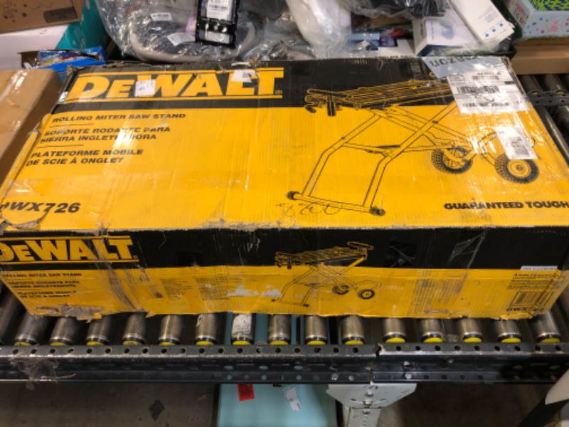 Photo 1 of DEWALT Miter Saw Stand With Wheels (DWX726), Yellow