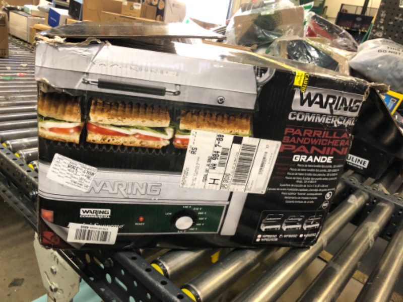 Photo 1 of Waring Commercial WFG250 Tostato Supremo® Large Flat Toasting Grill, 120V, 1800W, 5-15 Phase Plug, Silver