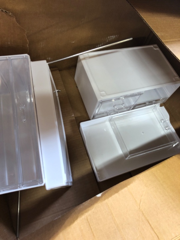 Photo 1 of 3 Pack Clear Bathroom Counter Organizers and Storage - Stackable Design,19.1" Tall Large Capacity - Suitable as Makeup Organizers,Vanity Perfume Organizer,Dresser Top Organizer for Bedroom